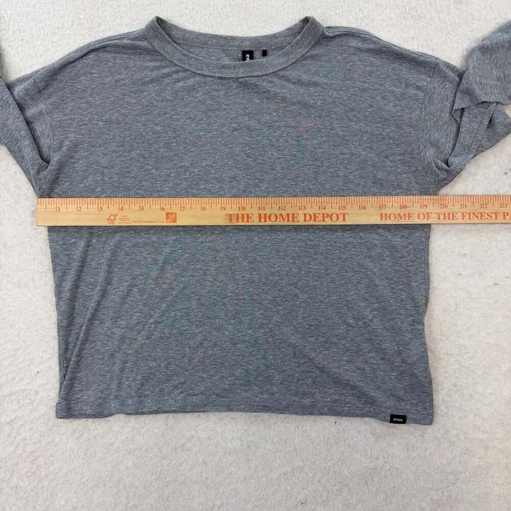 PrAna Grey Cozy Up Long-Sleeve Crew Pullover Hemp Blend Top Size XS - Picture 4 of 6